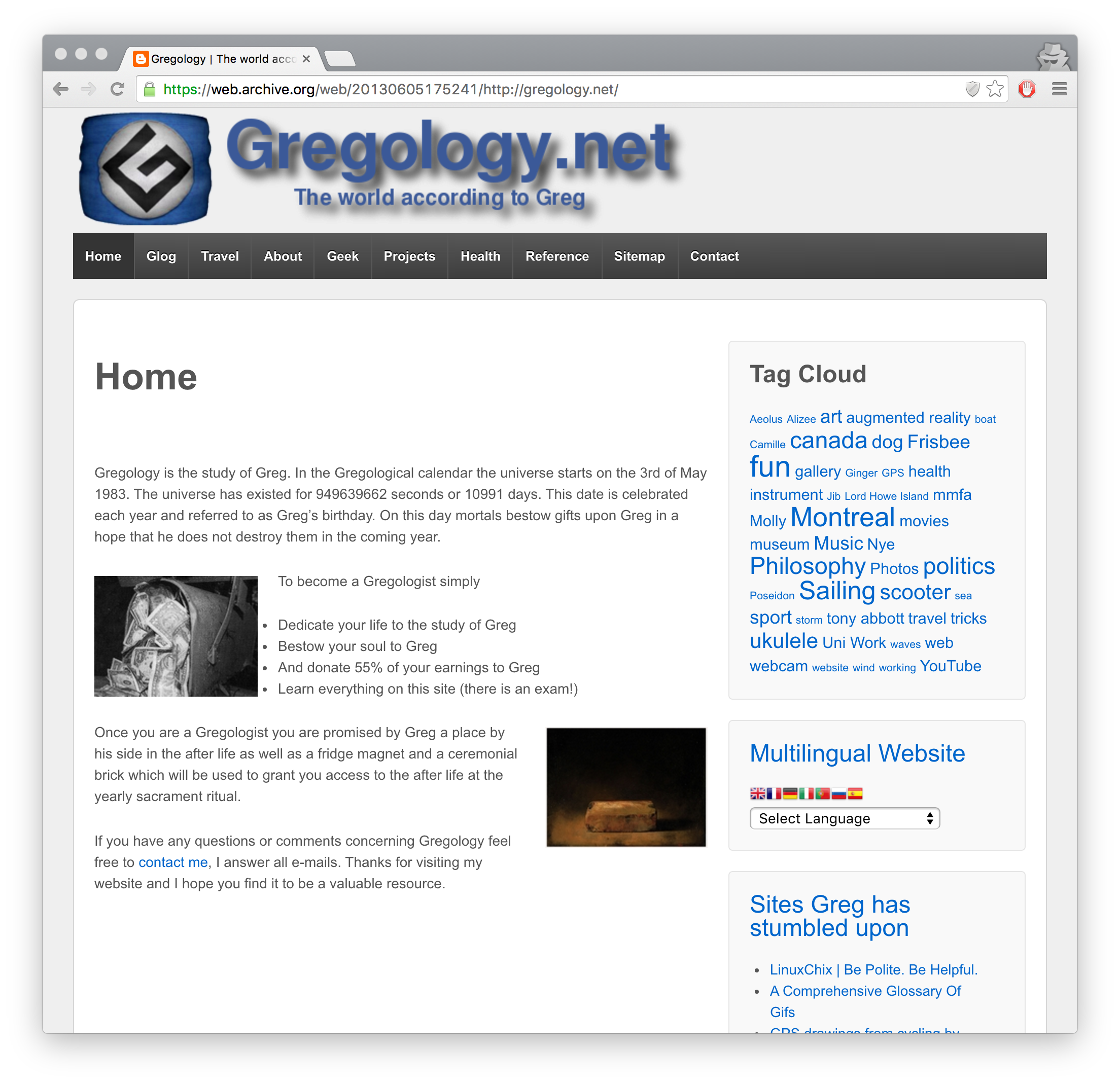 Gregology.net 2012 version